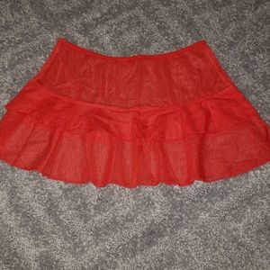 Red See Through Mini Skirt or Bathing Suit Skirt